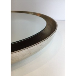 Miroir Argenté en Bois Incurvé