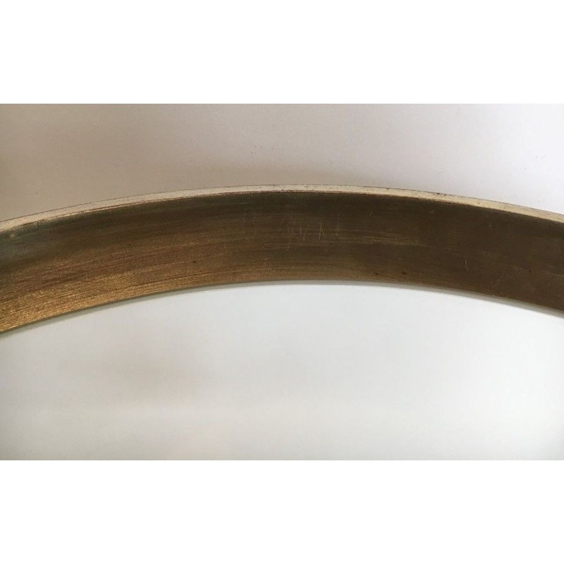 Miroir Argenté en Bois Incurvé