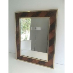 Miroir en Marqueterie de Bois et Laiton