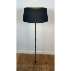 Lampadaire en Bronze Faux-Bambou, Maison Baguès, Art Déco, vers 1940