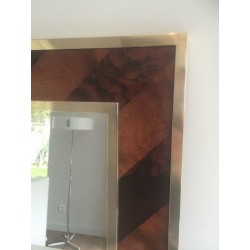 Miroir en Marqueterie de Bois et Laiton