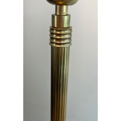 Neoclassical Brass Floor Lamp with Claw Feet, Maison Jansen, circa 1940