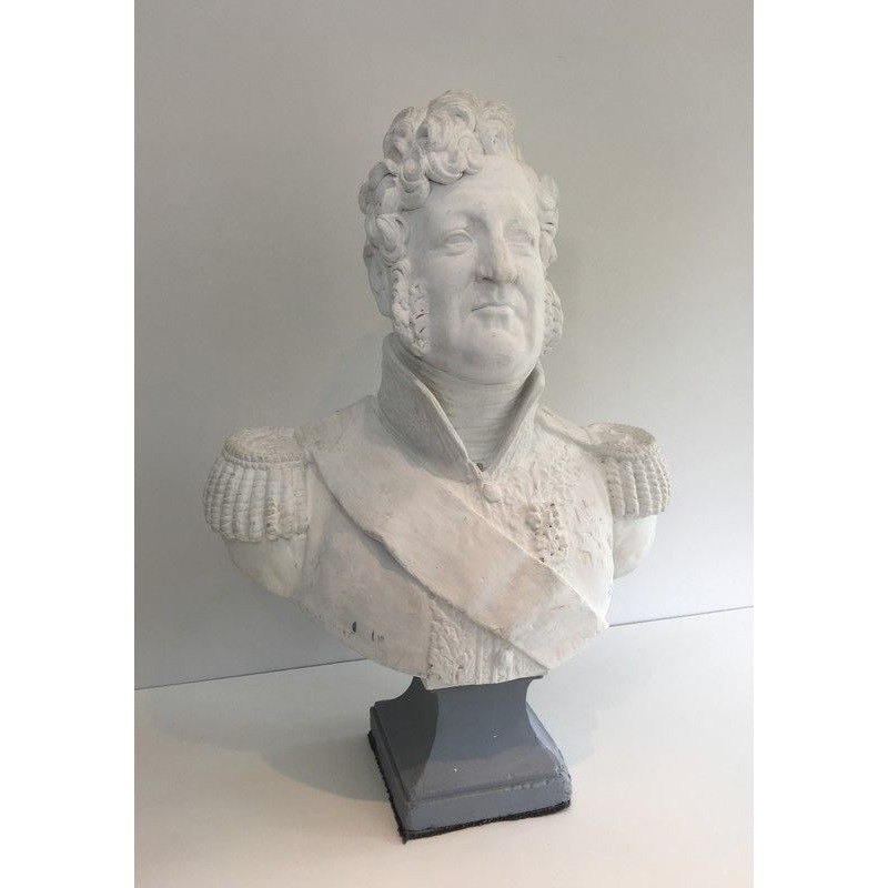 Important Buste en Plâtre Représentant Louis-Philippe
