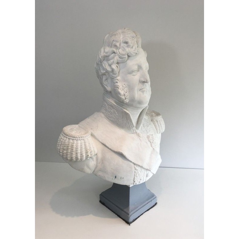 Important Buste en Plâtre Représentant Louis-Philippe