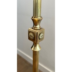 Lampadaire de Parquet de Style Néoclassique en Laiton à Pieds Griffes de la Maison Jansen