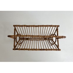 Faux-Bamboo Rattan Magazine Rack