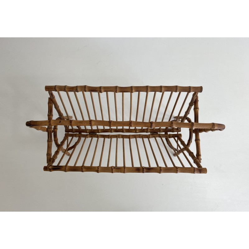 Faux-Bamboo Rattan Magazine Rack