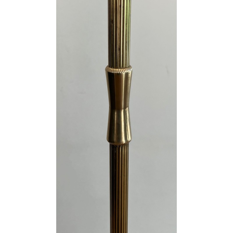 Lampadaire de Parquet en Laiton et Piètement Tripode à Pieds Griffes de la Maison Jansen