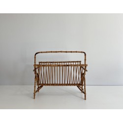Faux-Bamboo Rattan Magazine Rack