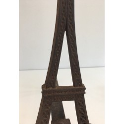 Rare Paire de Chenets Tour Eiffel en Fonte