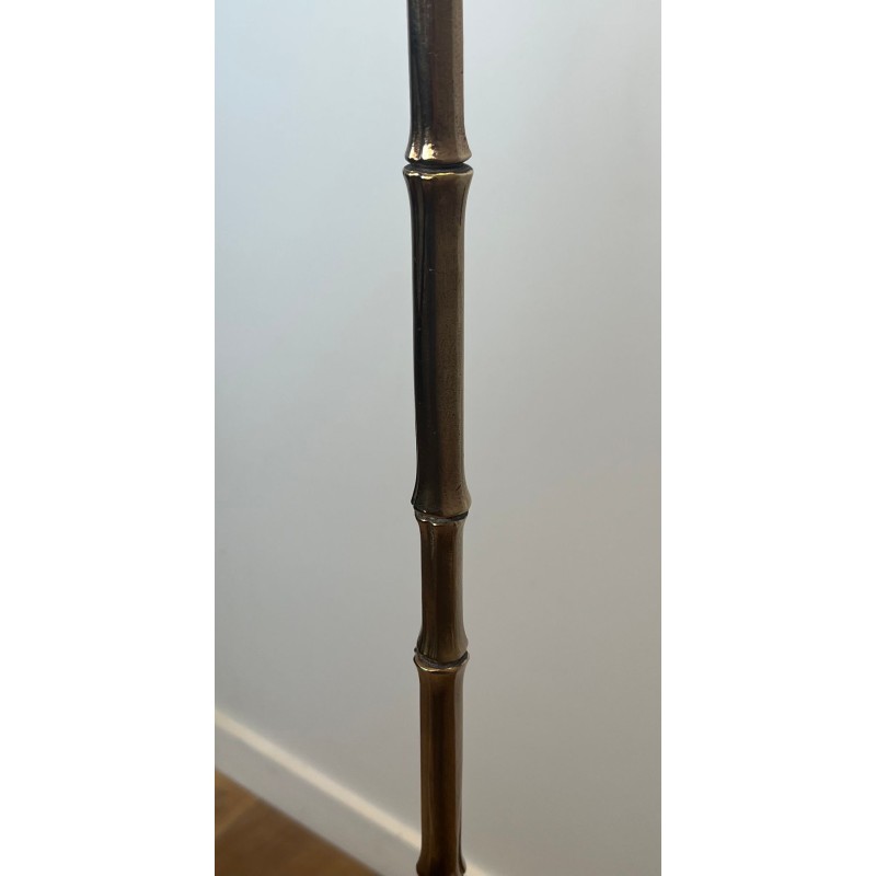 Lampadaire de Parquet en Bronze Façon Faux-Bambou de la Maison Baguès