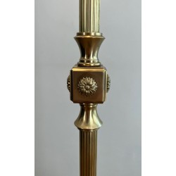 Neoclassical Brass Floor Lamp with Claw Feet, Maison Jansen, circa 1940