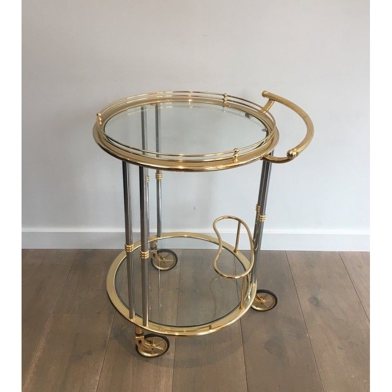 Gun metal and Gilt Drinks Trolley