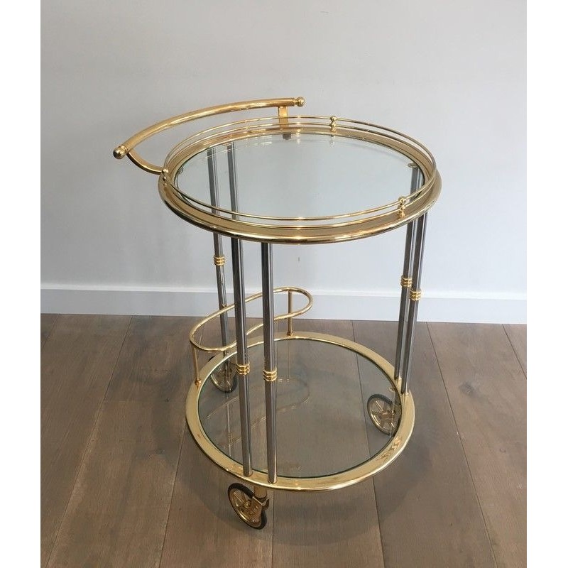 Gun metal and Gilt Drinks Trolley