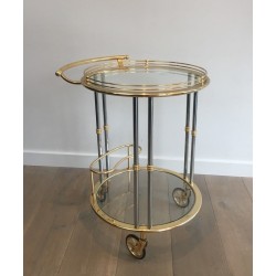 Gun metal and Gilt Drinks Trolley