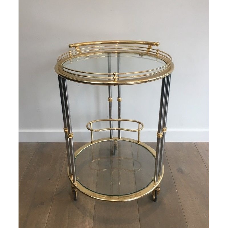 Gun metal and Gilt Drinks Trolley