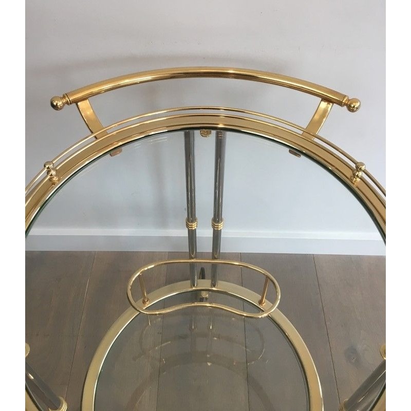 Gun metal and Gilt Drinks Trolley