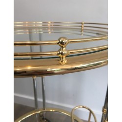 Gun metal and Gilt Drinks Trolley