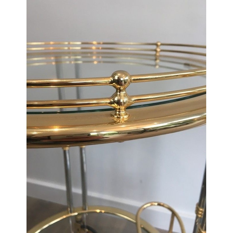 Gun metal and Gilt Drinks Trolley