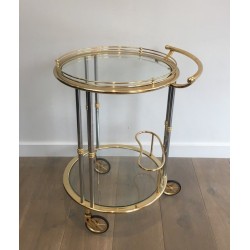 Gun metal and Gilt Drinks Trolley
