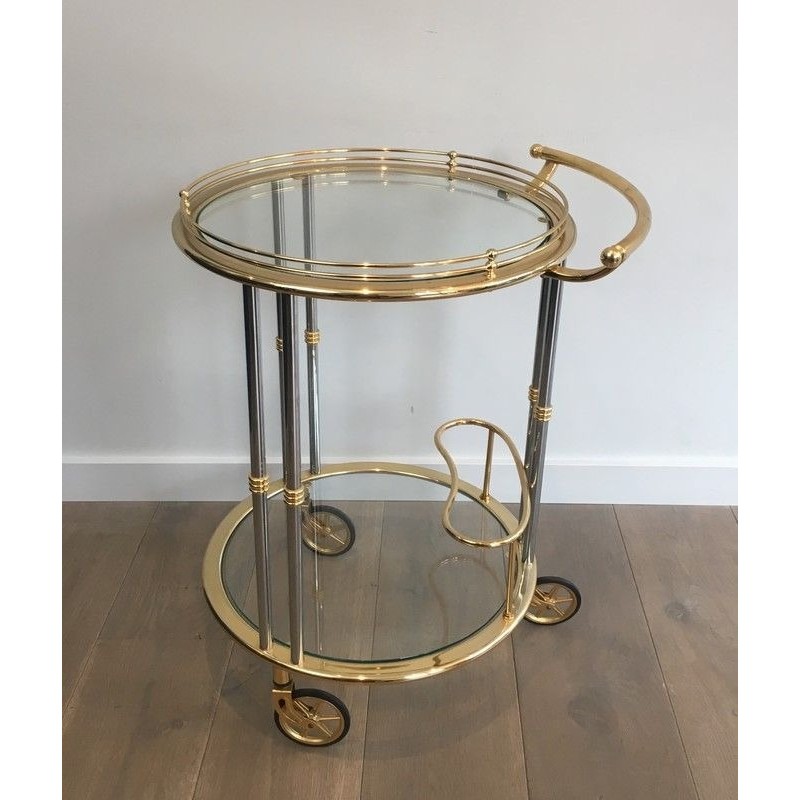 Gun metal and Gilt Drinks Trolley