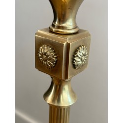 Lampadaire Néoclassique en Laiton à Pieds Griffes, Maison Jansen, vers 1940
