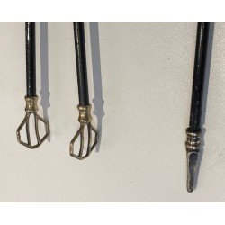 Brass and Black Lacquered Fireplace Tools on Stand