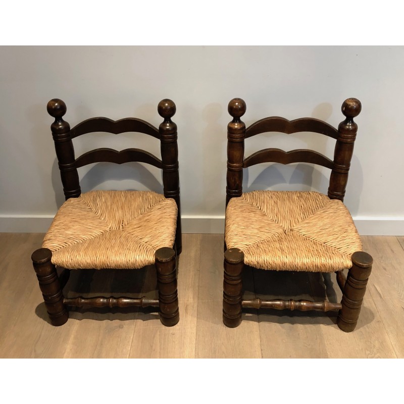 Paire de Chaises Brutalistes par Charles Dudouyt