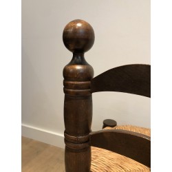 Pair of Low Brutalist Chairs by Charles Dudouyt