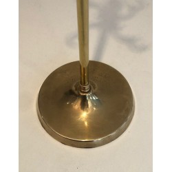 Neoclassical Brass Fireplace Tool Set on Stand, French Work, circa 1970