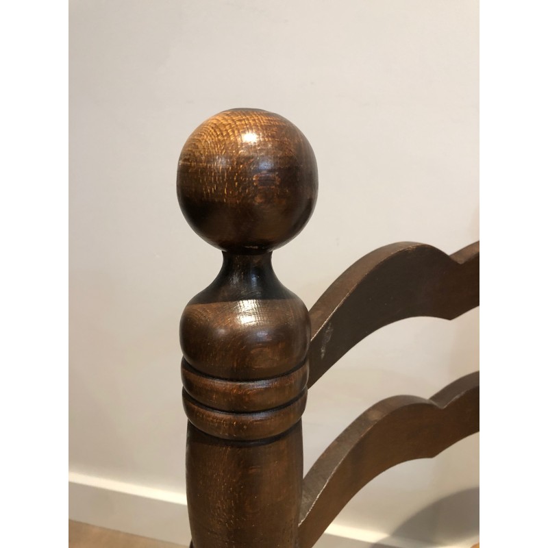 Pair of Low Brutalist Chairs by Charles Dudouyt