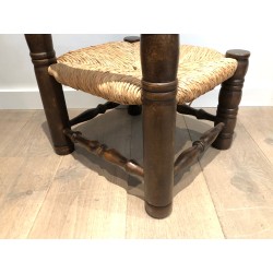 Pair of Low Brutalist Chairs by Charles Dudouyt