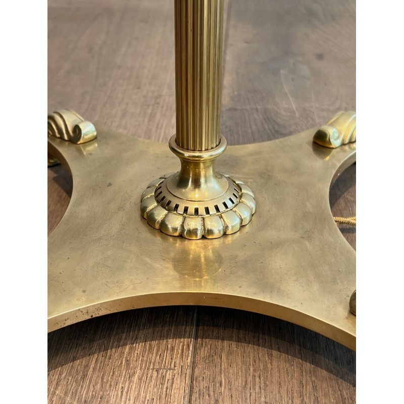 Lampadaire de Parquet de Style Néoclassique en Laiton à Pieds Griffes de la Maison Jansen