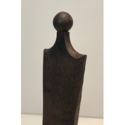 Paire de Chenets en Acier et Fer Forgé, Travail Français, vers 1940