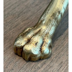 Brass Neoclassical Floor Lamp with Tripod Base and Claw Feet, Maison Jansen, circa 1940