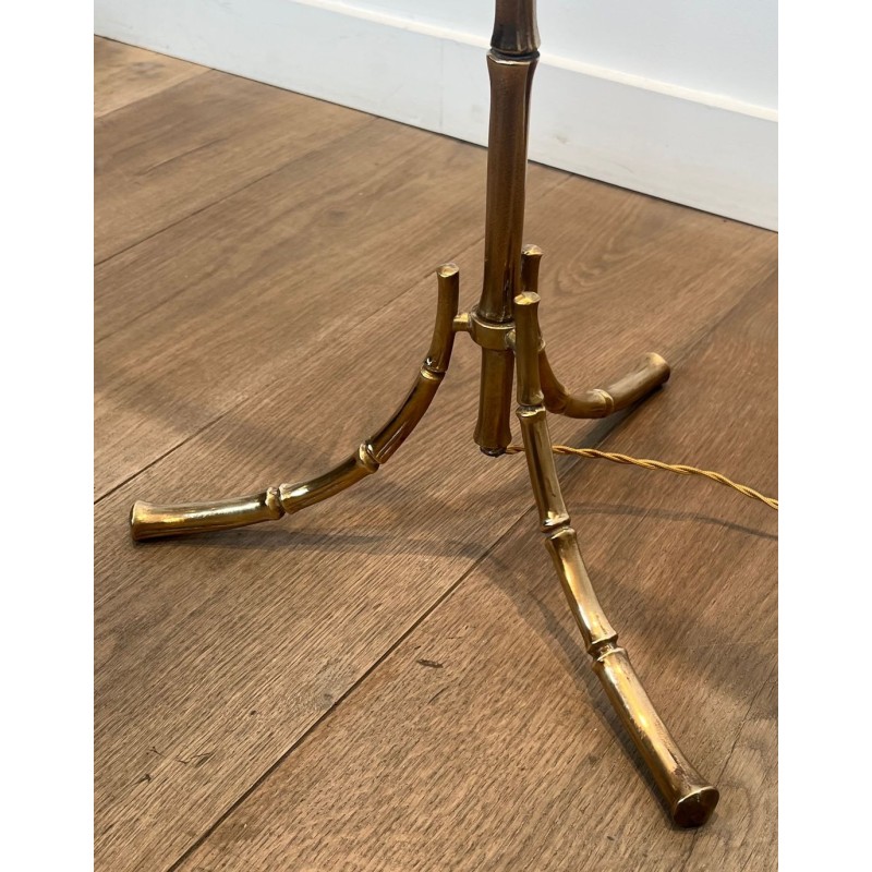Faux-Bamboo Bronze Floor Lamp, Maison Bagués, Art Déco, circa 1940