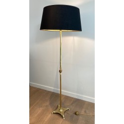 Lampadaire Néoclassique en Laiton à Pieds Griffes, Maison Jansen, vers 1940