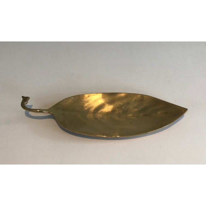 Brass Leaf-Form Vide-Poche, French Work, circa 1970