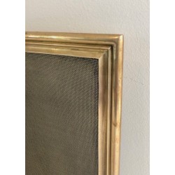 Brass and Wire Mesh Folding Fireplace Screen, French Work, circa 1970