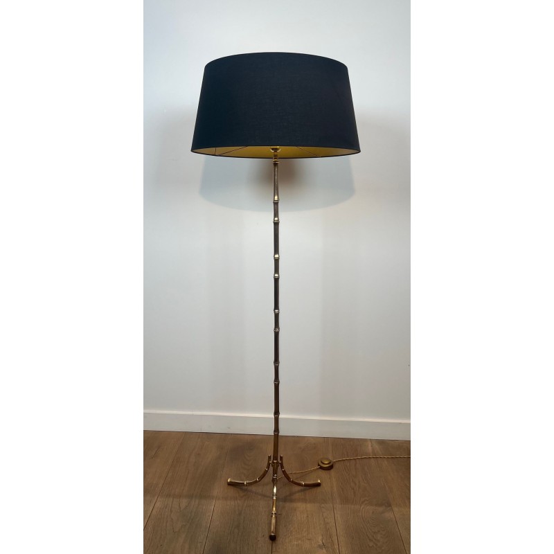 Lampadaire en Bronze Faux-Bambou, Maison Baguès, Art Déco, vers 1940