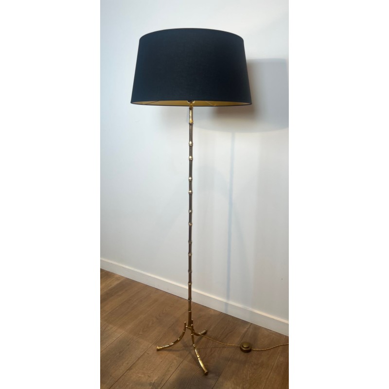 Faux-Bamboo Bronze Floor Lamp, Maison Bagués, Art Déco, circa 1940