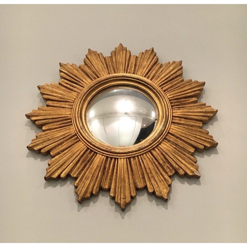 Resin Sunburst Wall Mirror, French Work, circa 1970