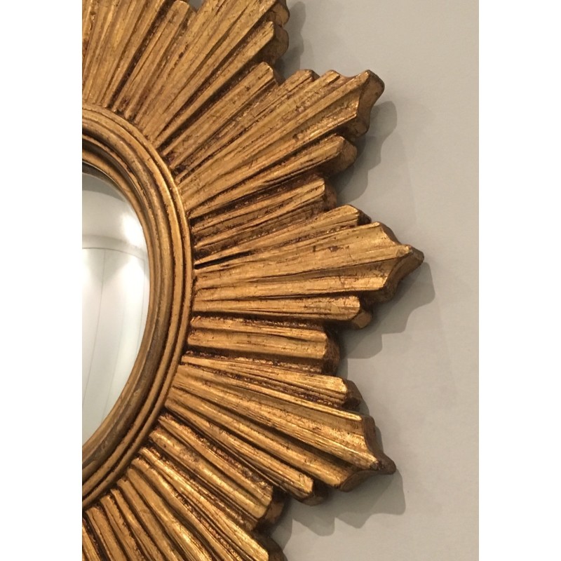 Resin Sunburst Wall Mirror, French Work, circa 1970