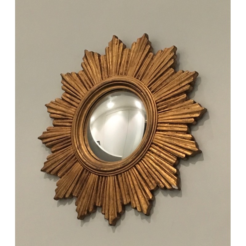 Resin Sunburst Wall Mirror, French Work, circa 1970