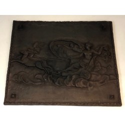 Cast Iron Fireback with a Romantic Scene, French Work, circa 1950