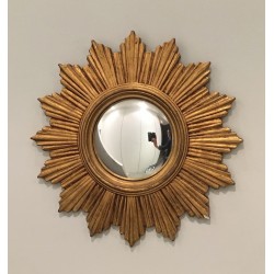 Resin Sunburst Wall Mirror, French Work, circa 1970