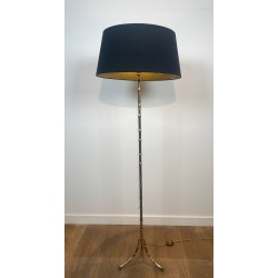 Lampadaire en Bronze Faux-Bambou, Maison Baguès, Art Déco, vers 1940