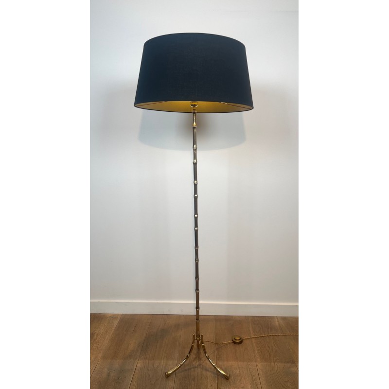 Lampadaire en Bronze Faux-Bambou, Maison Baguès, Art Déco, vers 1940