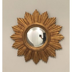 Resin Sunburst Wall Mirror, French Work, circa 1970