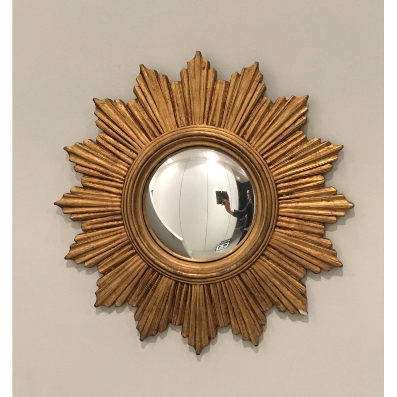 Resin Sunburst Wall Mirror, French Work, circa 1970